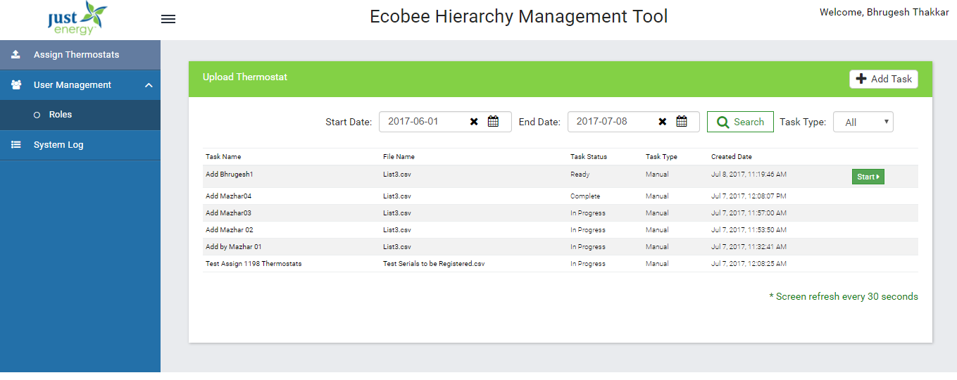 Ecobee Hierarchy Management Tool